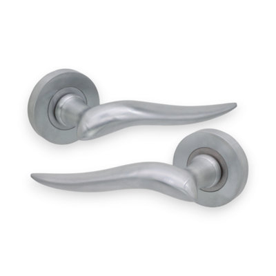 SPIRA BRASS Flavia Lever Door Handle Satin Chrome