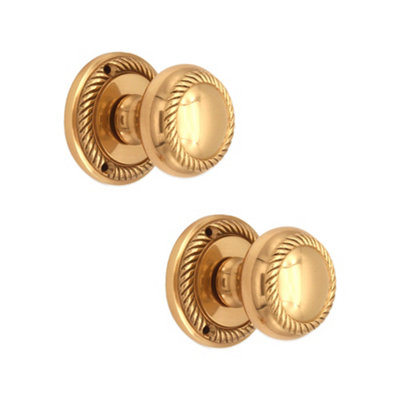 SPIRA BRASS Georgian Mortice Door Knob Polished Brass