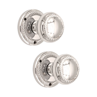 SPIRA BRASS Georgian Mortice Door Knob Polished Chrome