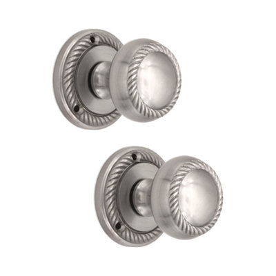 SPIRA BRASS Georgian Mortice Door Knob Satin Chrome