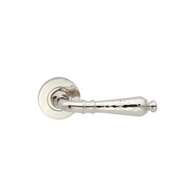 SPIRA BRASS Hammered Hazel Lever on Rose Polished Nickel
