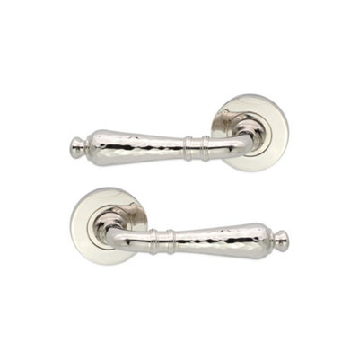 SPIRA BRASS Hammered Hazel Lever on Rose Polished Nickel