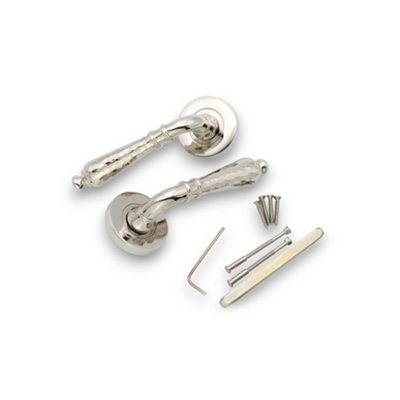 SPIRA BRASS Hammered Hazel Lever on Rose Polished Nickel
