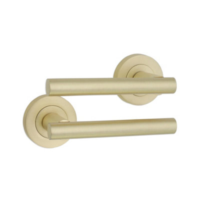 SPIRA BRASS Jura Lever Door Handle Satin Brass