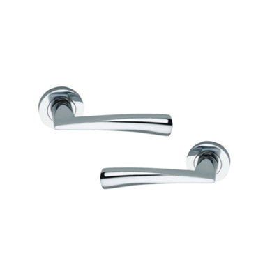 SPIRA BRASS Lego Lever Door Handle Polished Chrome