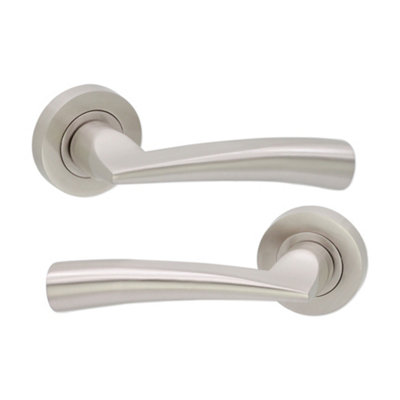SPIRA BRASS Lego Lever Door Handle Satin Nickel