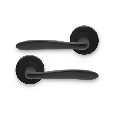 SPIRA BRASS Mars Lever Door Handle Matt Black