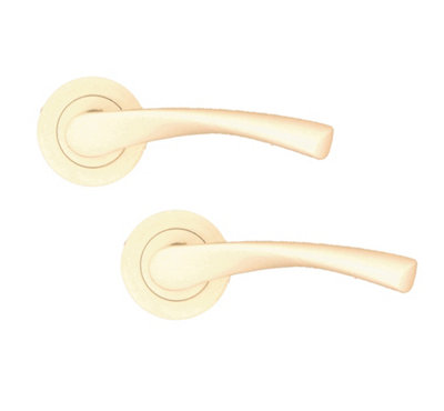 SPIRA BRASS Mercury Lever Door Handle Ivory