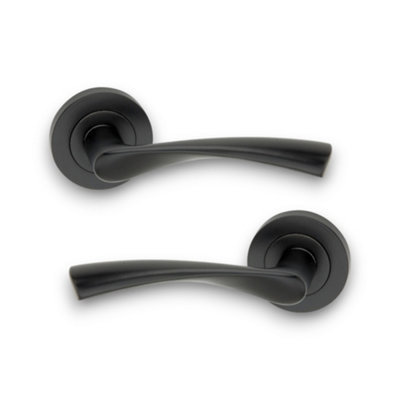 SPIRA BRASS Mercury Lever Door Handle Matt Black