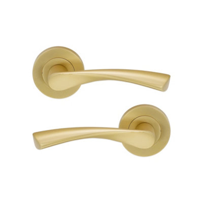 SPIRA BRASS Mercury Lever Door Handle Satin Brass