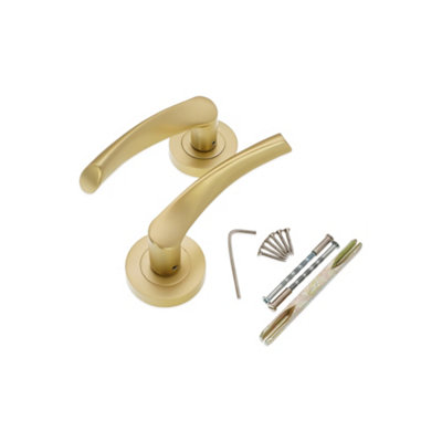 SPIRA BRASS Mercury Lever Door Handle Satin Brass