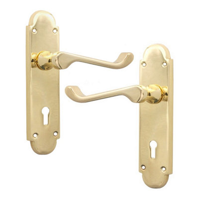 SPIRA BRASS Oakley Lock Lever Handle Polished Brass