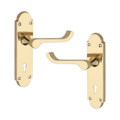 SPIRA BRASS Oakley (S-Type) Lock Lever Handle Polished Brass