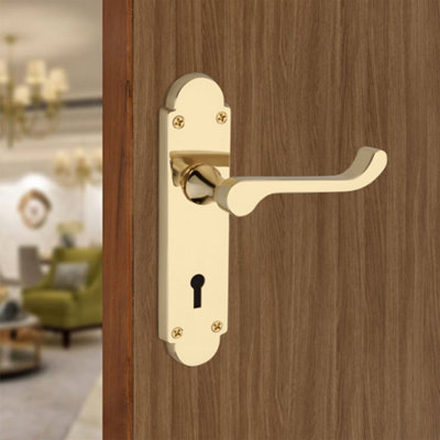 SPIRA BRASS Oakley (S-Type) Lock Lever Handle Polished Brass