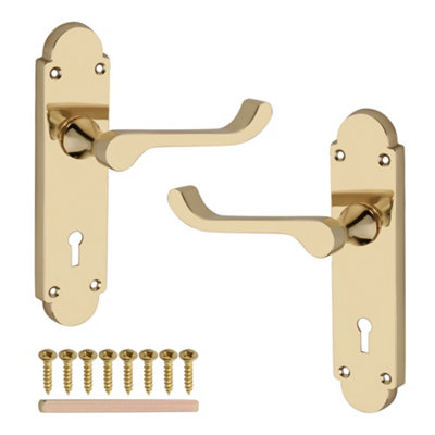 SPIRA BRASS Oakley (S-Type) Lock Lever Handle Polished Brass