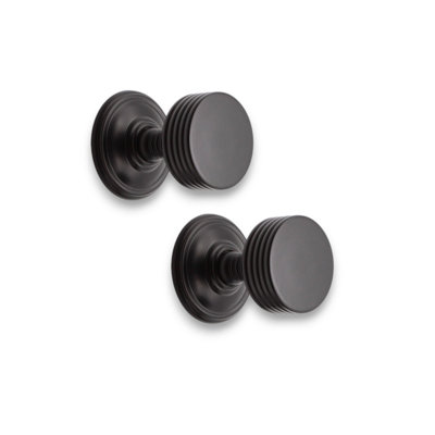 SPIRA BRASS Oxford Mortice Door Knob Matt Black