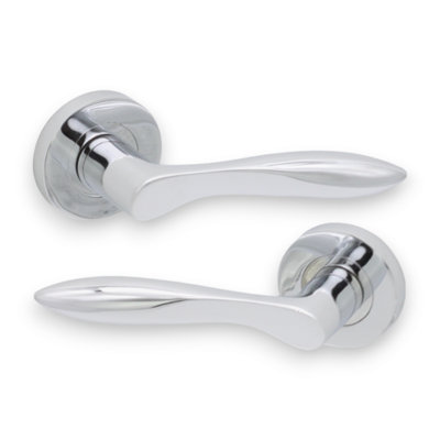 SPIRA BRASS Pearle Lever Door Handle Polished Chrome