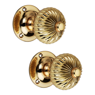 SPIRA BRASS Regency Mortice Door Knob Polished Brass