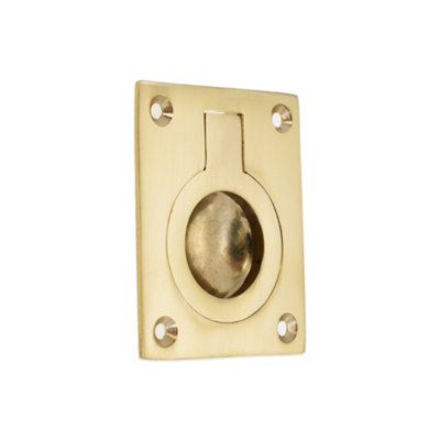SPIRA BRASS Ring Pull Square Flush Polished Brass