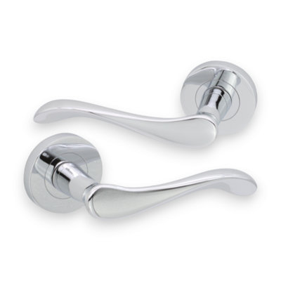 SPIRA BRASS Rosalie Lever Door Handle Polished Chrome