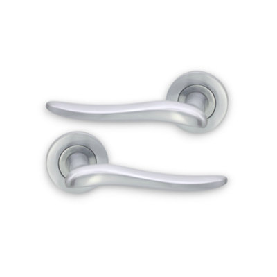 SPIRA BRASS Senza Lever Door Handle Satin Chrome
