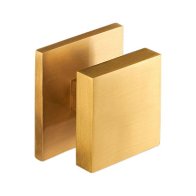 SPIRA BRASS Square Centre Door Knob Satin Brass