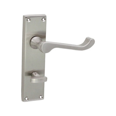 SPIRA BRASS Victorian Scroll Privacy Lever Handle 150mm Satin Nickel