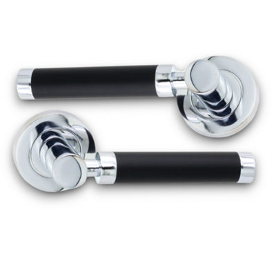 SPIRA BRASS Zest Lever Door Handle Dual Tone Black/Chrome