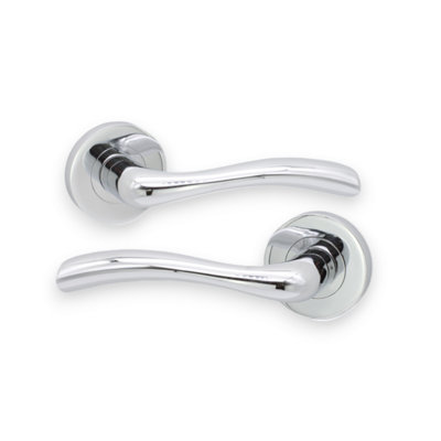 SPIRA BRASS Zofie Lever Door Handle Polished Chrome
