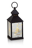 Spiral Christmas Tree Design 24cm Mirror Finish LED Christmas Lantern Warm White LEDs