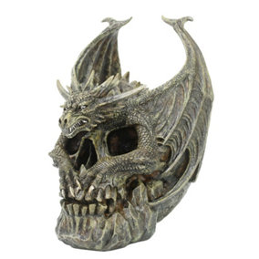 Spiral Direct Draco Dragon Skull Ornament Grey/Br (One Size)