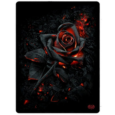 Spiral Direct Fleece Burnt Rose Blanket Black/Red (200cm x 150cm)