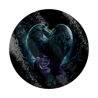 Spiral Direct Raven Heart Circular Chopping Board Black/Grey/Purple (One Size)