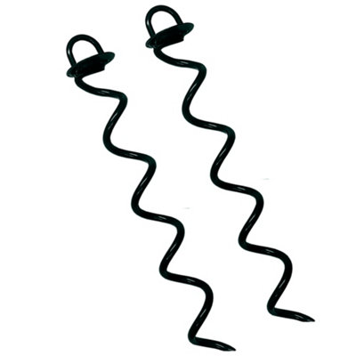 Spiral Ground Anchor Pack of 2 400mm Shed Anchor Heavy Duty Steel Trampoline Ground Pegs Tent Stakes, Swings, Gardening