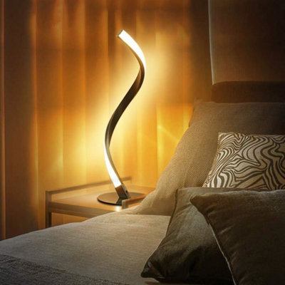 Spiral LED Table Lamp 6W 3000K Warm White Bedside Lamp for Bedroom Cool White Natural Light