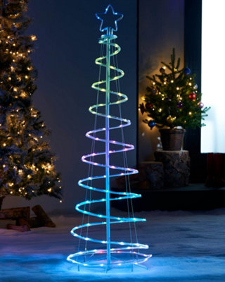Spiral Rope Light Christmas Tree Silhouette 5ft