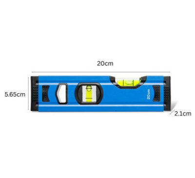 Spirit Level tool Aluminium Bubble level tool Vials Shockproof 20cm