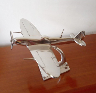 Spitfire Aeroplane Ornament Aluminium Plane Sculpture Gift