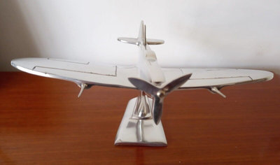 Spitfire Aeroplane Ornament Aluminium Plane Sculpture Gift - 3