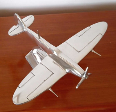 Spitfire Aeroplane Ornament Aluminium Plane Sculpture Gift - 4
