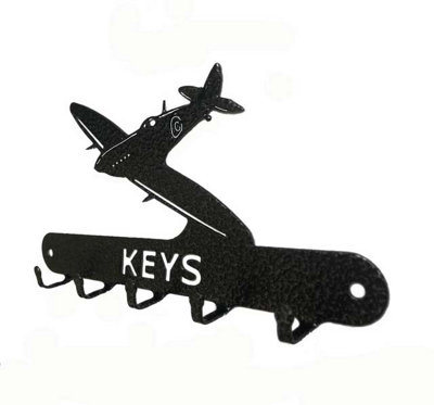 Spitfire Key Holder - Steel - L15 x H9 cm - Black