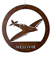 Spitfire Large Wall Art - With Text BM/RtR - Steel - W49.5 x H49.5 cm