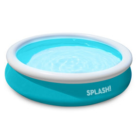SPLASH AquaRing Inflatable Round Pool - 6ft, Lightweight, Durable, Easy Inflation & Drainage