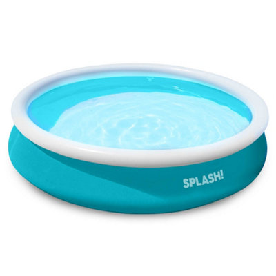 SPLASH AquaRing Inflatable Round Pool - 8ft, Lightweight, Durable, Easy Inflation & Drainage