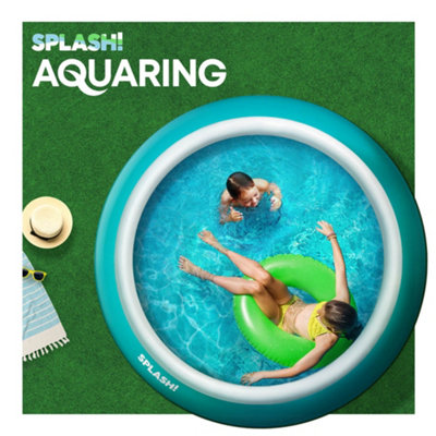 SPLASH AquaRing Inflatable Round Pool - 8ft, Lightweight, Durable, Easy Inflation & Drainage