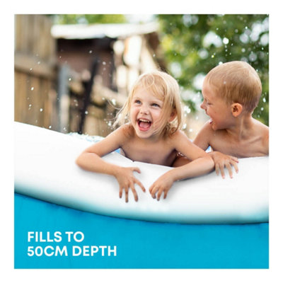 SPLASH AquaRing Inflatable Round Pool - 8ft, Lightweight, Durable, Easy Inflation & Drainage