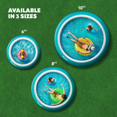 SPLASH AquaRing Inflatable Round Pool - 8ft, Lightweight, Durable, Easy Inflation & Drainage