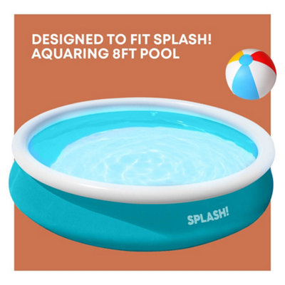 SPLASH AquaRing Swimming Pool Cover - Round Paddling Pool Protection, 8ft