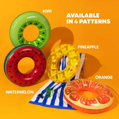 SPLASH Inflatable Orange Swim Ring 90cm Pool Float for Adults and Teens ...