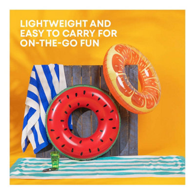 SPLASH Inflatable Orange Swim Ring 90cm Pool Float for Adults and Teens ...